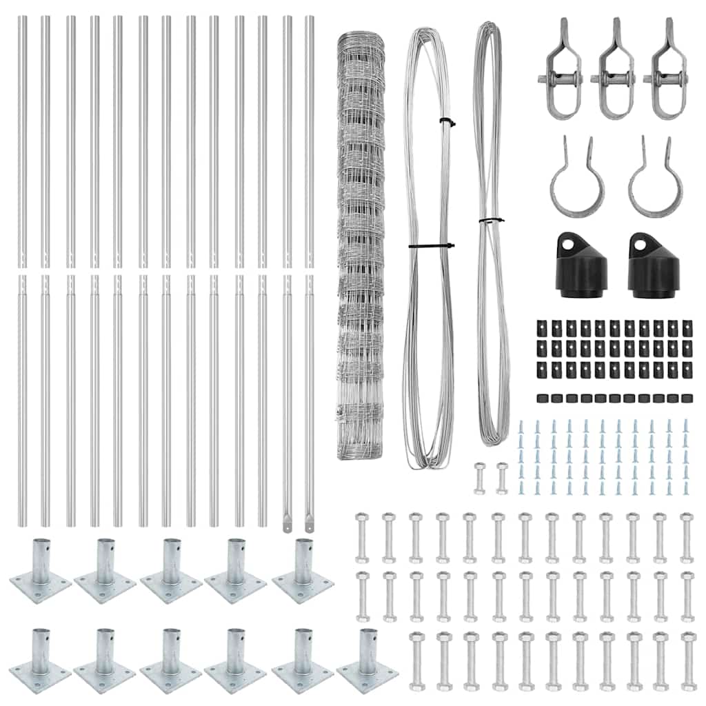 Wildzaun Silber 25 x 1,4 m Verzinkter Stahl